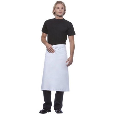 BASIC BISTRO APRON in White or Black 65% Polyester, 35% Cotton, 195gsm