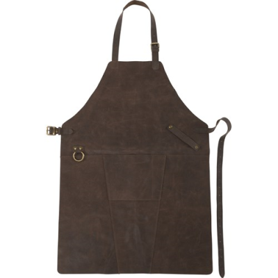 SPLIT LEATHER APRON in Brown