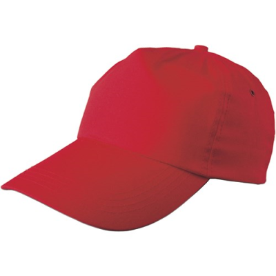 BASEBALL CAP, COTTON TWILL in Red