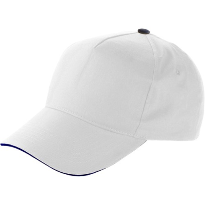 BASEBALL CAP with Sandwich Peak in White