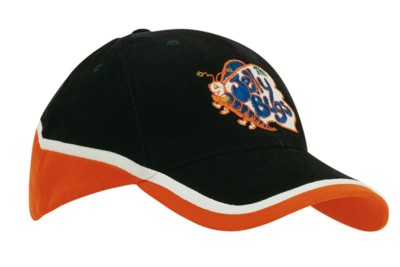 BRUSHED HEAVY COTTON TRI-COLOURED BASEBALL CAP