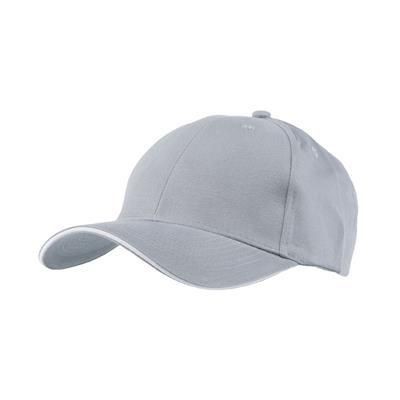 FULLY COVERED 6 PANEL BASEBALL CAP with Contrast Colour Sandwich Peak
