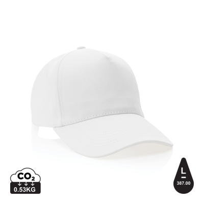 IMPACT 5 PANEL 280GR RECYCLED COTTON CAP with Aware™ Tracer in White