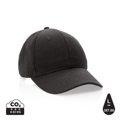 IMPACT 6 PANEL 280GR RECYCLED COTTON CAP with Aware™ Tracer in Black