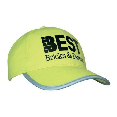 LUMINESCENT SAFETY BASEBALL CAP with Reflective Trim