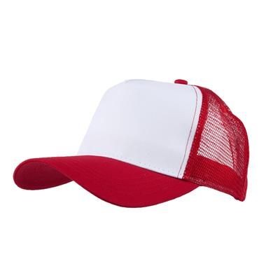 MESH BACK TRUCKER BASEBALL CAP in Red