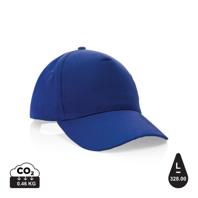 MPACT 5 PANEL 190GR RECYCLED COTTON CAP with Aware™ Tracer in Blue