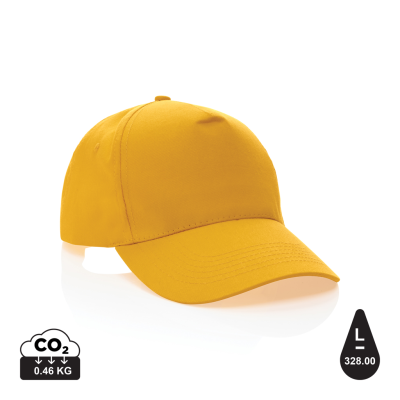 MPACT 5 PANEL 190GR RECYCLED COTTON CAP with Aware™ Tracer in Yellow