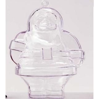 FATHER CHRISTMAS SANTA PERSPEX PROMOTIONAL BAUBLE in Clear Transparent