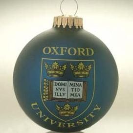 GLASS PROMOTIONAL BAUBLE in Blue with Full Colour Logo