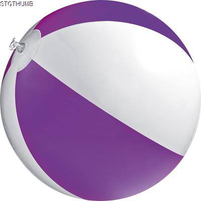 CLASSIC INFLATABLE BEACH BALL with White & Violet Panels