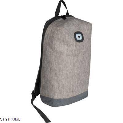 BACKPACK RUCKSACK with Integrated LED Light in Silvergrey
