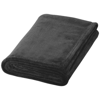 BAY EXTRA SOFT CORAL FLEECE PLAID BLANKET in Solid Black