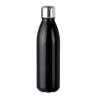 GLASS DRINK BOTTLE 650ML in Black