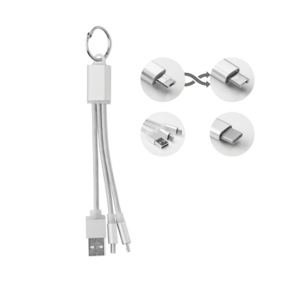 KEYRING with USB Type C Cable in Silver
