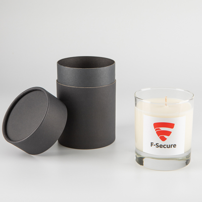 240G CLEAR TRANSPARENT GLASS SCENTED CANDLE in a Round Black Gift Box