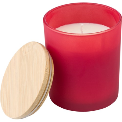 GLASS CANDLE (46 HOURS) in Red
