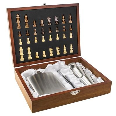 CHESS GIFT SET with Hip Flask