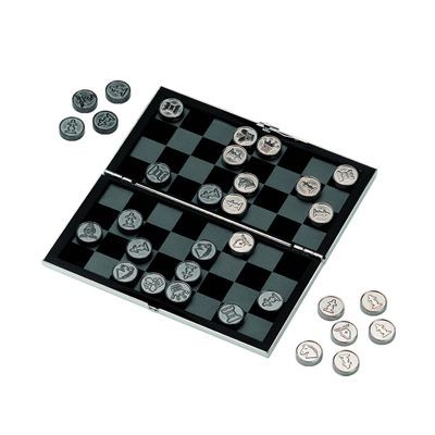DRAUGHTS & CHESS GAME in Silver