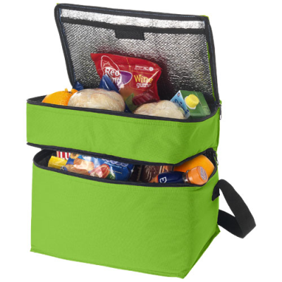 OSLO 2-ZIPPERED COMPARTMENTS COOL BAG 13L in Lime