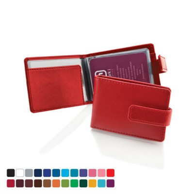 CREDIT CARD CASE WALLET with Strap Booklet of Clear Transparent Pockets