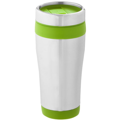 ELWOOD 410 ML THERMAL INSULATED TUMBLER in Silver & Lime Green