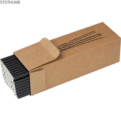 SET OF 100 DRINK STRAWS MADE OF PAPER in Black