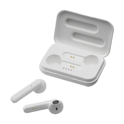 SENSI TWS CORDLESS EARBUDS in Charger Case in White