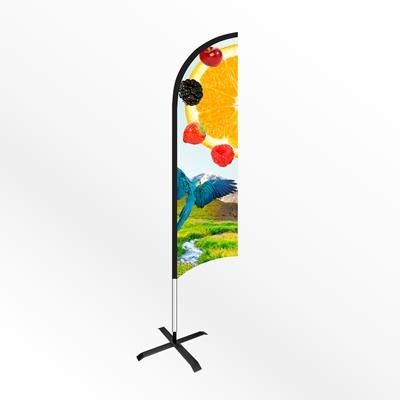 LARGE FEATHER FLAG BANNER with Cross Base