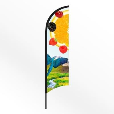 LARGE FEATHER FLAG BANNER with Spiked Base