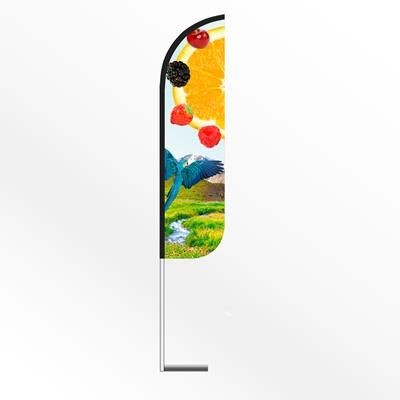 LARGE ROUND FEATHER FLAG BANNER with Car Base
