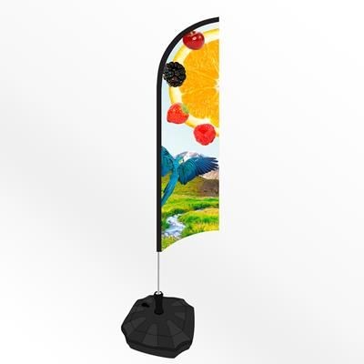 SMALL FEATHER FLAG BANNER with Water or Sand Base
