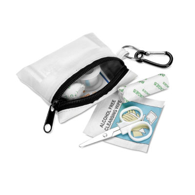 FIRST AID KIT W &  CARABINER in White