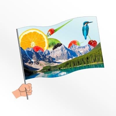 SMALL SYNTHETIC PAPER HAND WAVING FLAG