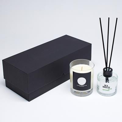 240G CLEAR TRANSPARENT GLASS SCENTED CANDLE & 100ML REED DIFFUSER in a Foam Lined Gift Box