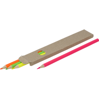 COLOUR HIGHLIGHTER PENCIL SET (4PC) in Brown