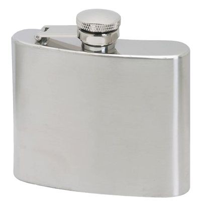 5OZ SILVER STAINLESS STEEL METAL HIP FLASK