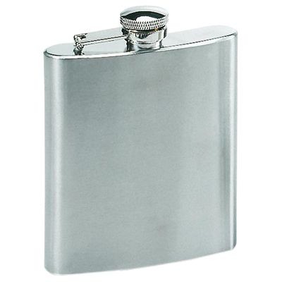 8OZ SILVER STAINLESS STEEL METAL HIP FLASK