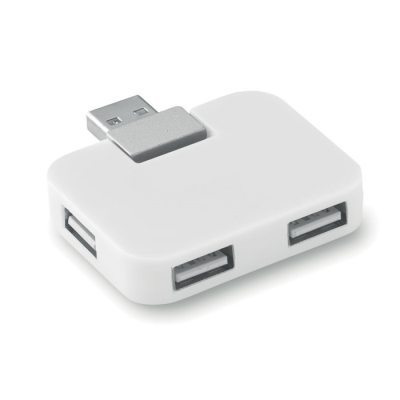 4 PORT USB HUB in White