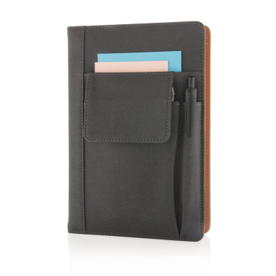 NOTE BOOK with Phone Pocket in Black