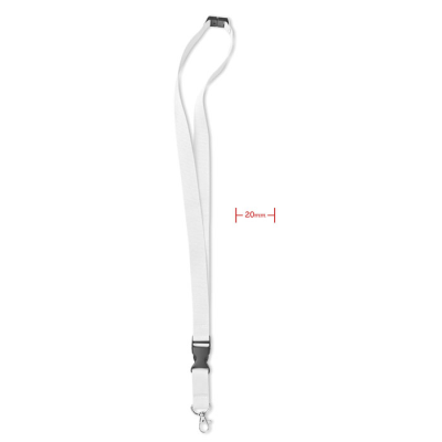 LANYARD with Metal Hook 20 Mm in White