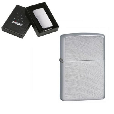 GENUINE ZIPPO LIGHTER in Silver Chrome Arch Brushed Finish
