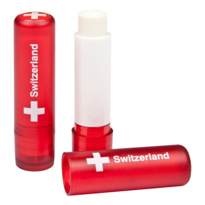 LIP BALM STICK RED FROSTED CONTAINER & CAP, DOMED 4