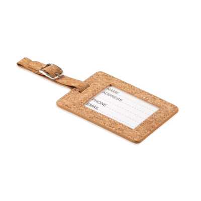 CORK LUGGAGE TAG in Brown