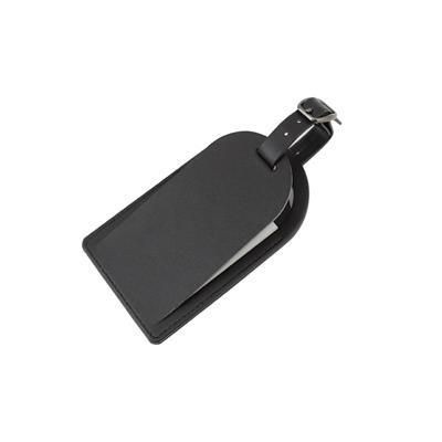 HAMPTON LEATHER SMALL LUGGAGE TAG with Security Flap