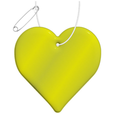 RFX™ H-09 HEART REFLECTIVE PVC HANGER in Neon Fluorescent Yellow