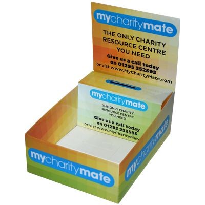 CARD COUNTER TOP MERCHANDISE COLLECTION BOX