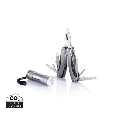 MULTI TOOL AND TORCH SET in Grey