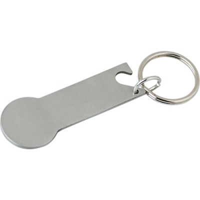 STAINLESS STEEL METAL MULTIFUNCTION KEYRING CHAIN in Silver