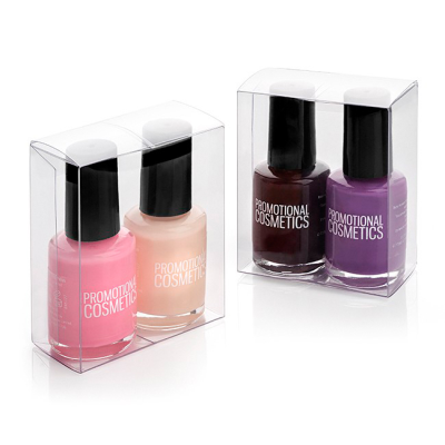 2 PIECE NAIL POLISH GIFT SET in a Clear Transparent Box